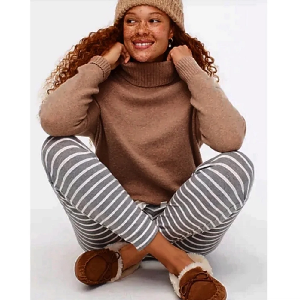 J. Crew Alpaca Merino Wool Blend Camel Turtleneck Sweater